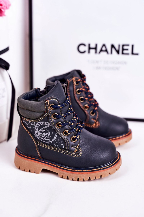 Dětské Zateplené Boty S Gumovou Podrážkou Tmavě Modré Bobby