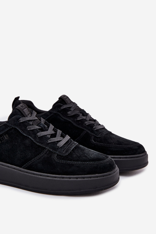Pánske Sneakers Na Platforme Zamszové Big Star OO174012 Čierne