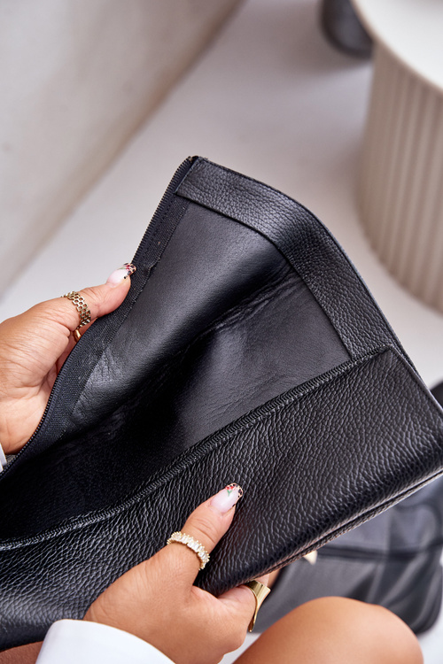 Kožené dámske čižmy do polovice lýtok na zips Lewski 3616 čierne