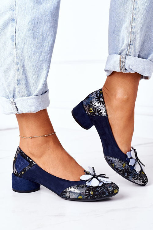 Semišové Lodičky Maciejka 04835-17 Tmavě Modré