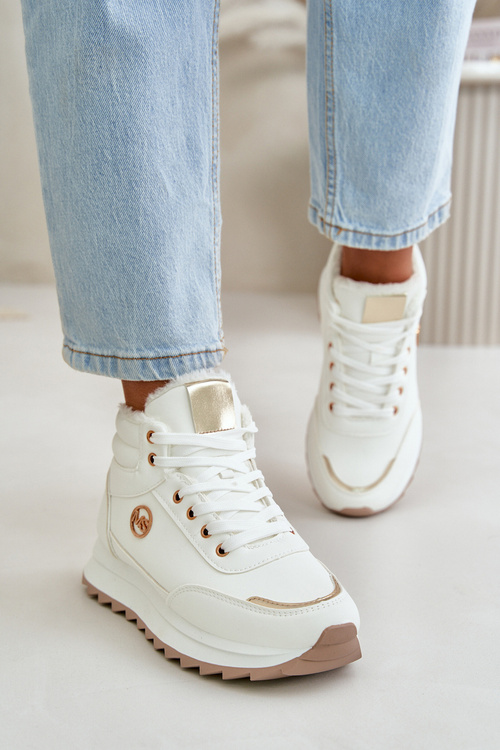 Čižmy Dámske Športové Topánky Zateplené Na Platforme Biele Ariatte