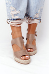 Klínové Sandály S Copánky Béžové Mykonos