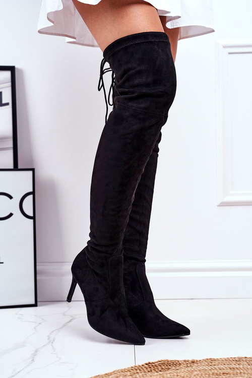 Ženské topánky na vysokých podpätkoch čierne huanto