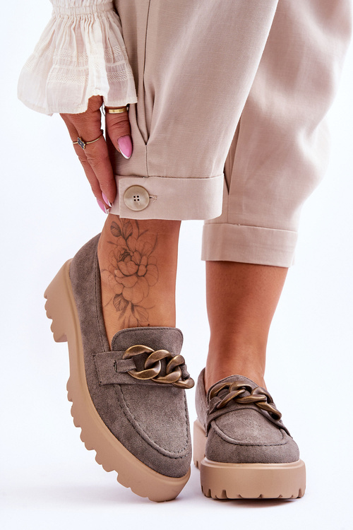 Dámsky semišový Moccasins S.Barski Hx52-222 Gray