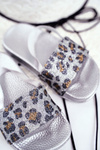 Detské dievčenské žabky Leopard Silver Rimia