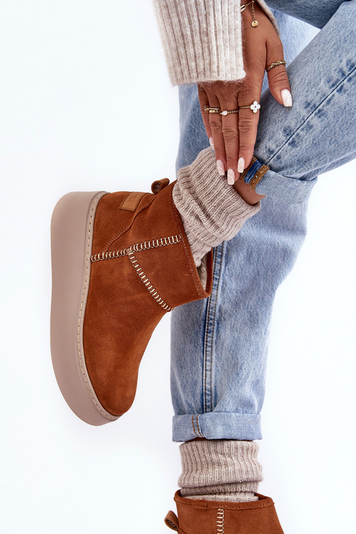 Dámske semišové snehové topánky Maciejka 06257-29 Brown