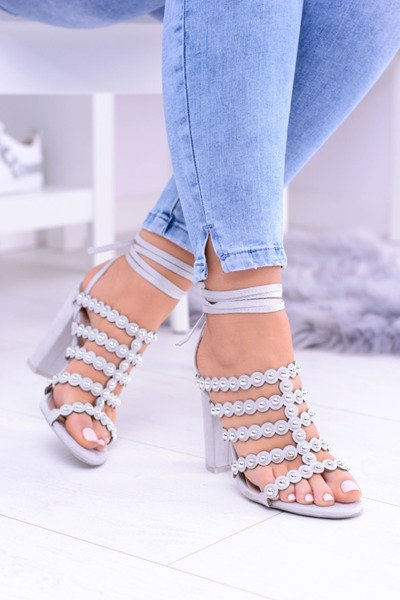 Šedé dámské sandály na sloupu Ysmira