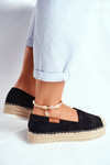 Ženské espadrilles na platforme Black La Playa Linen