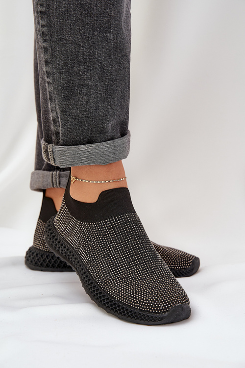 Dámske Slip-On Športové Topánky So Zdobením D&A TW121 Čierne