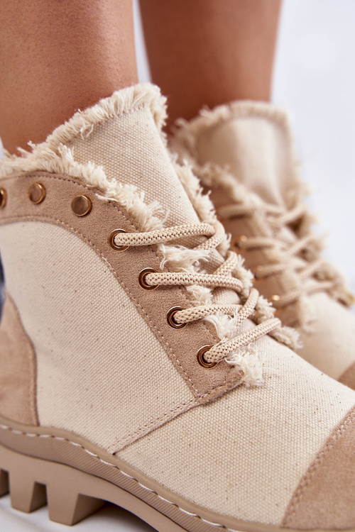 Módní dámské kozačky Béžová Claira