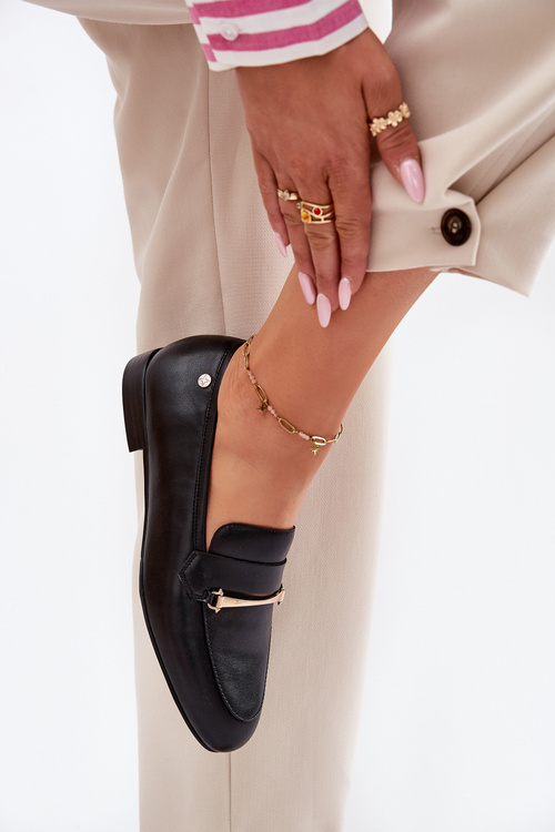 Kožené Polobotky Mokasiny Dámské Maciejka K6809-01 Černé