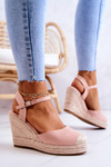 Dámske espadrilles na tkanej platforme Pink Canillo