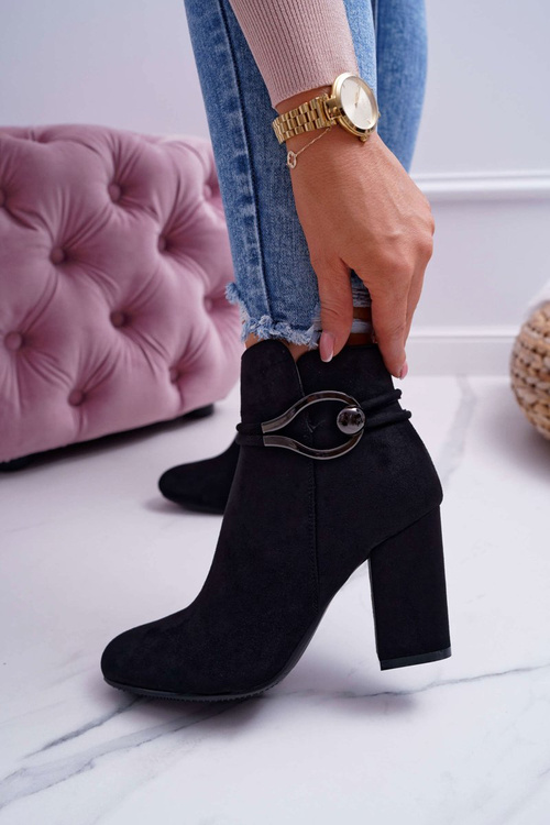 Dámské Kotníkové Boty Na Podpatku Černé Tola S.Barski