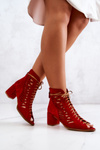 Suede Openwork Maciejka Boots Red 04040-08