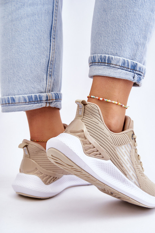 Dámska ľahká športová topánka Pamäťový penový systém Big Star LL274294 BEIGE