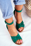 Suede Wedge Sandals Maciejka 04565-09 Zelená