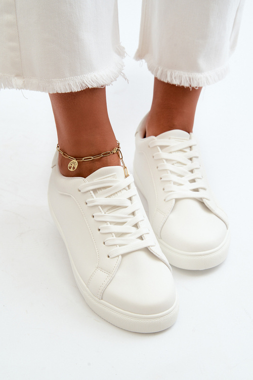 Nízké Dámské Sportovní Tenisky Z Ekokože Bílé Diunna