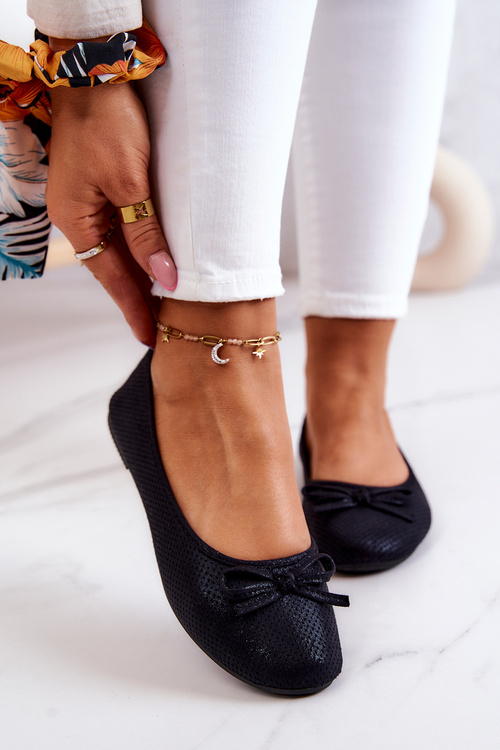 Dámska balerinas klasická profilovaná čierna fimme vložka