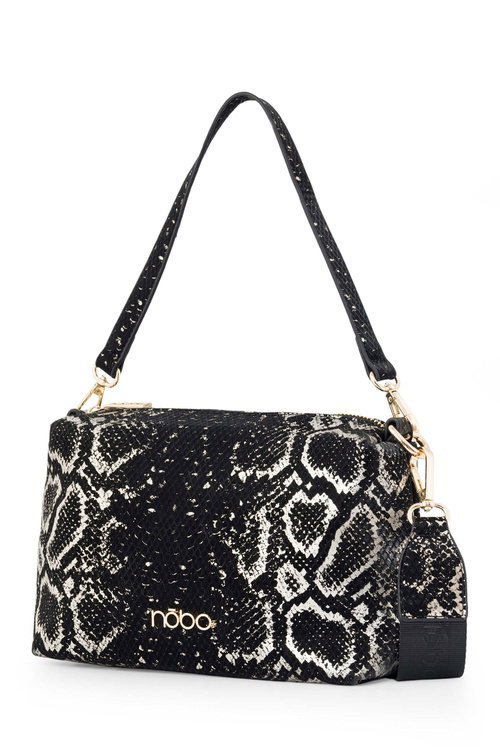 Klasická taška Messenger s hadím vzorem NOBO N1340-CM23 Černo-zlatá