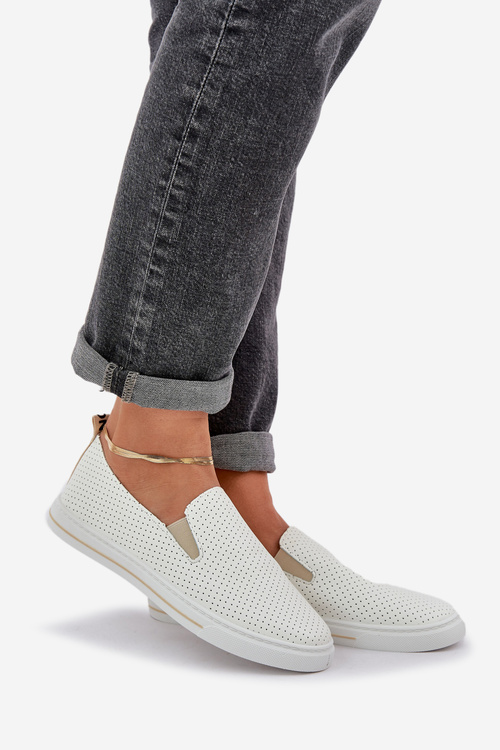 Nazúvacie eko kožené dámske tenisky s nápisom svetlo béžové Zalinne