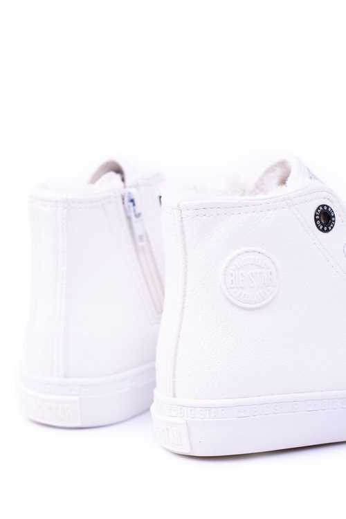 Big Star Dětské vysoké bílé tenisky BB374141