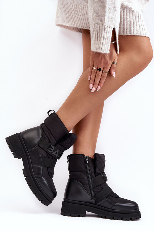 Dámské zimní boty na zip s vystýlkou černé Zeva