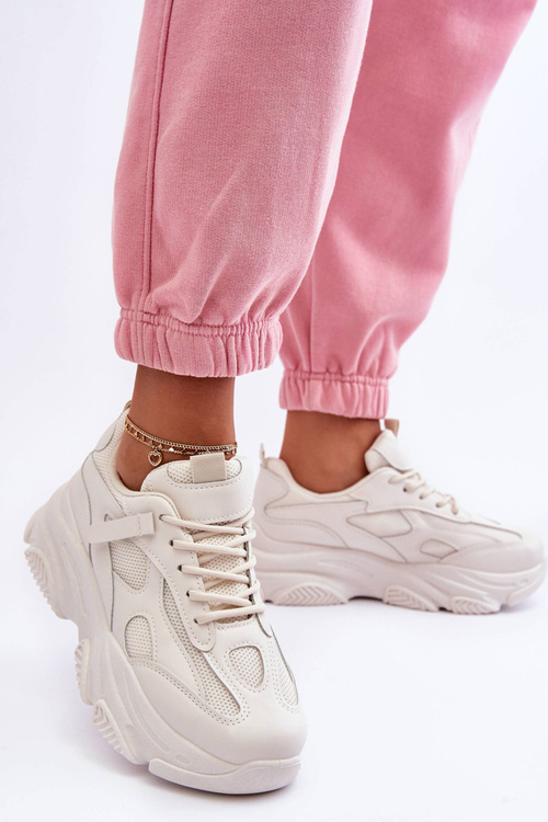 Dámské Sneakersy Na Masivní Platformě Bežové Agnenia