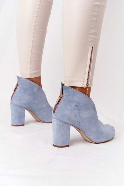 Suede topánky na stĺpiku s vynikajúcim výrezom 1243