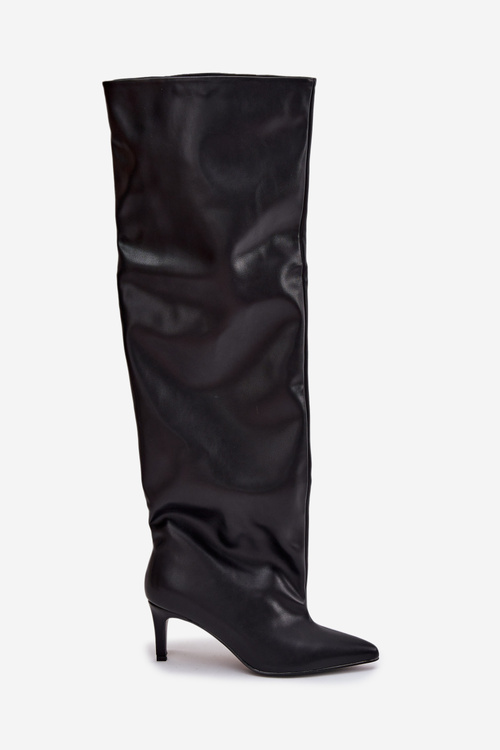 Dámské kozačky na jehlovém podpatku s plovoucím černé Mavilla