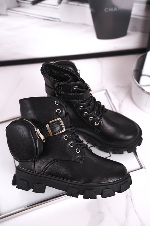 Dětské boty s malou taškou černé Twinkle