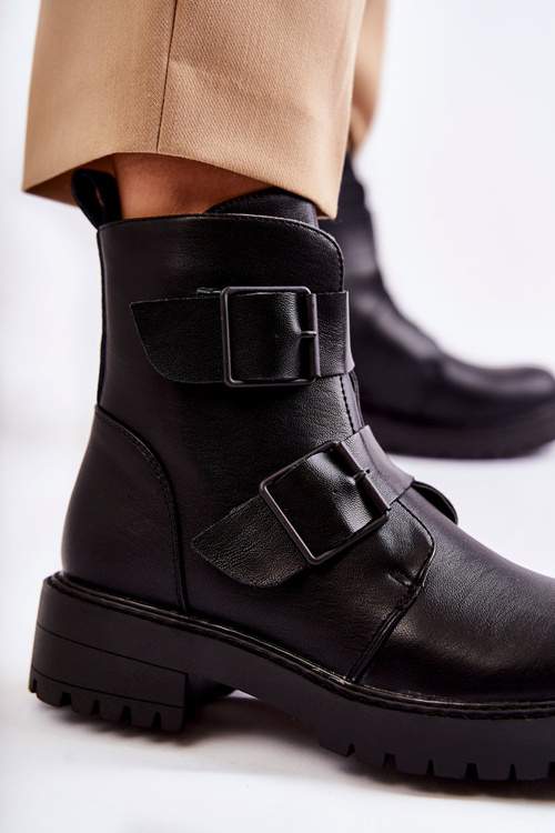 Gritta čierna kožená kožená topánky