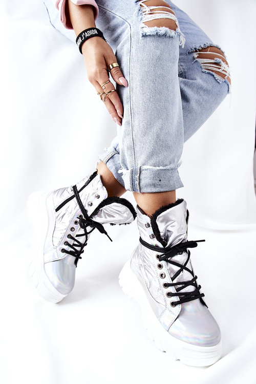 Dámske strieborné topánky Ismobe