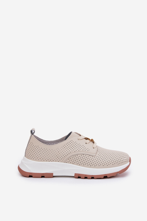 Kožené Polobotky Dámske S Mašľou Artiker 54C1811 Béžové