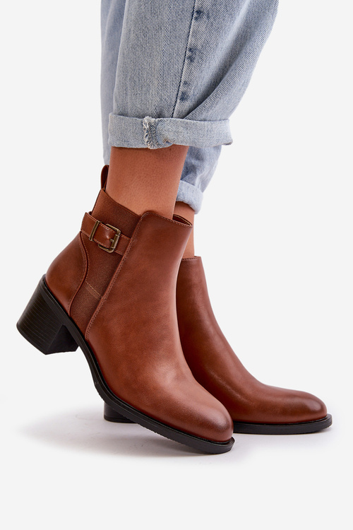 Dámské zateplené boty na podpatku s přezkou Camel Nevillira