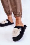 Dámské kožešinové pantofle s Teddy Black Solly