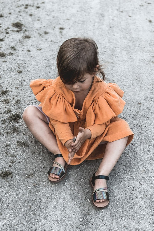 Detské sandále s flitrami Black Blake