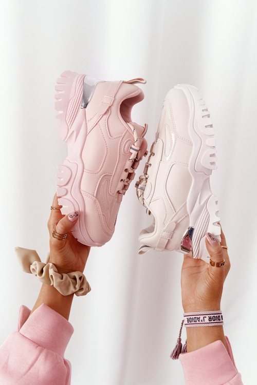 Dámské Sneakersy Na Masivní Podrážce Růžové Influencer