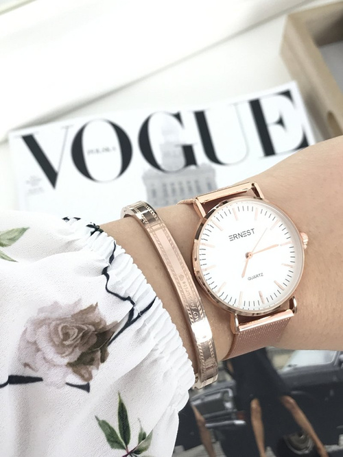 Dámske hodinky Ernest Lena Złoty