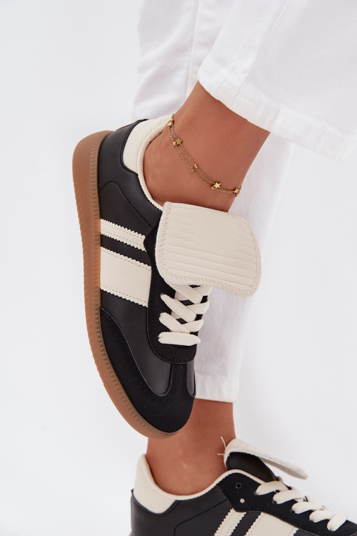 Nízké Dámské Tenisky S Otočeným Jazykem Černé Ardira