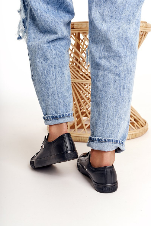 Dámske kožené tenisky Big Star Black V274871