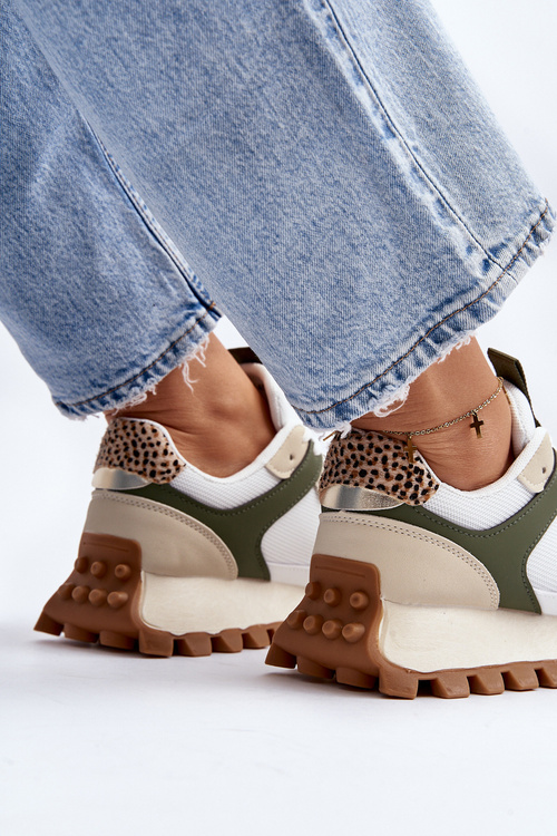 Dámske športové tenisky bežovo-zelené Ralita