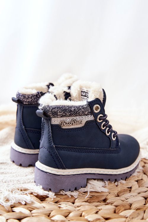 Dětské Zateplené Boty S Kožešinou Tmavě Modrá Estee