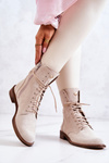 Semišové boty Nicole světle béžová 2697