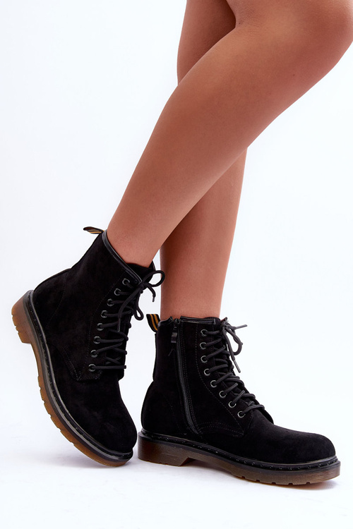 Semišové ploché topánky Black Aseoris