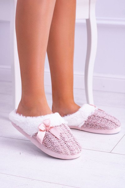 Pink Dámske papuče patričky s kožušinou Dezi