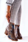 Kovbojské topánky Lewski Brown-Blue Snake Pattern EV28