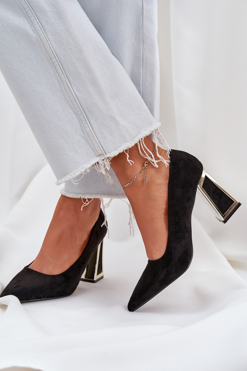 Elegantní Lodičky Na Podpatku Špičaté Nosy Černé