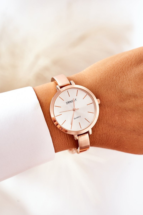 Hodinky Na Náramku ERNEST Růžové Zlato
