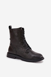 Kožené Zateplené Dámské Kotníkové Workery Big Star SS274480 Černé