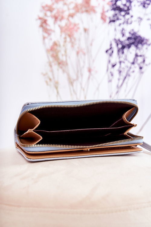 Dámská velká peněženka s ornamentem Světle modrá Fabio